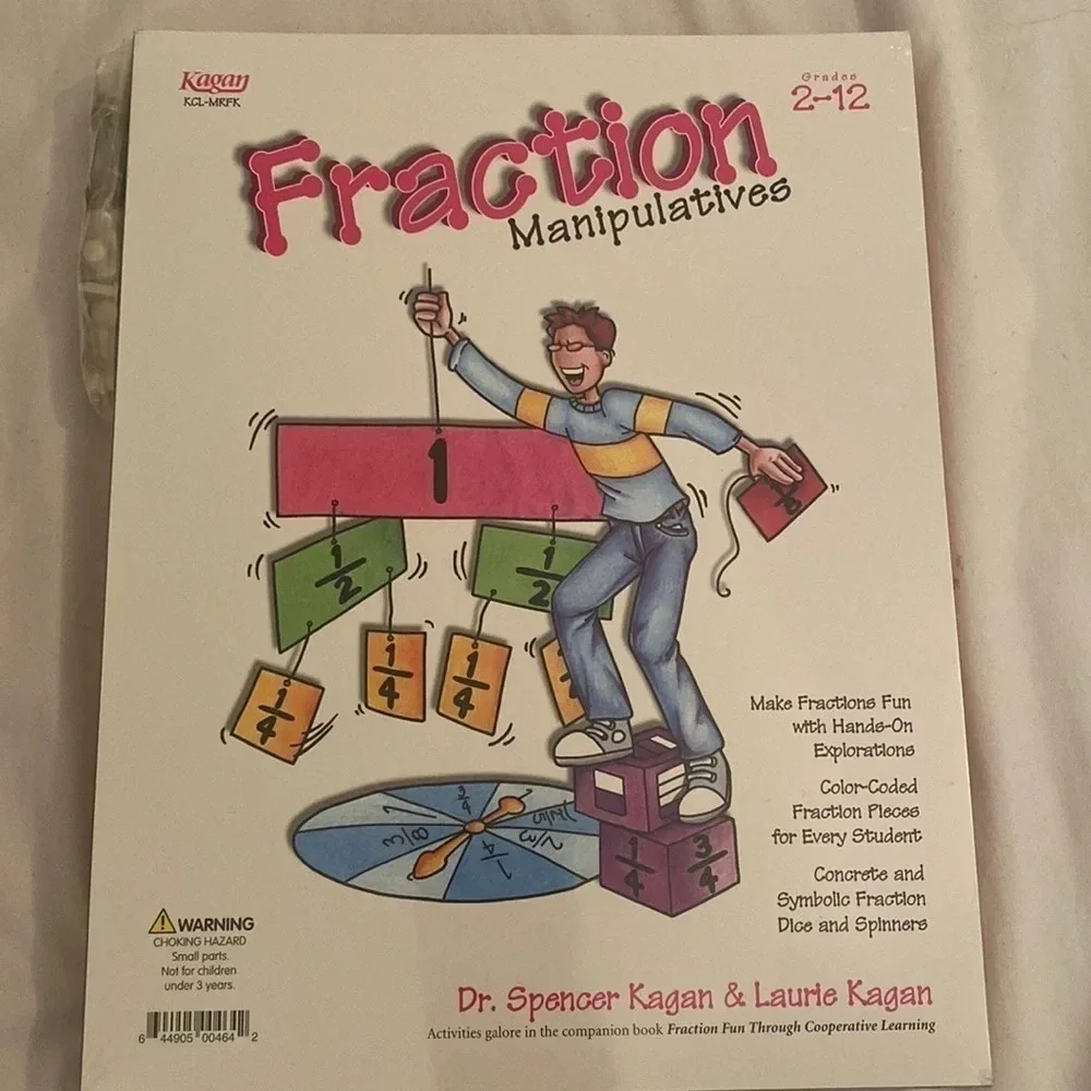Kagan fraction manipulatives grades 2 to 12 construct color-coded fractions NWT